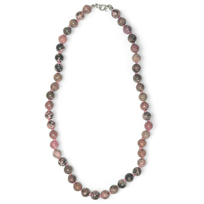 Rhodonite necklace Madagascar A (8mm balls) - 45cm