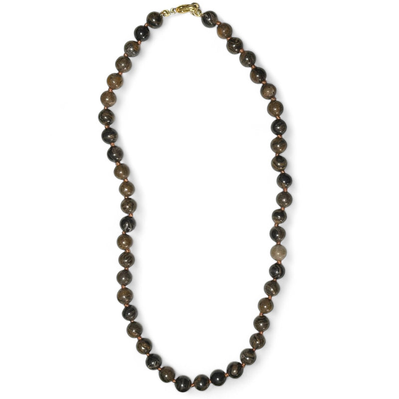 Collier stromatolithe Bolivie A (boules 7-8mm) - 45cm