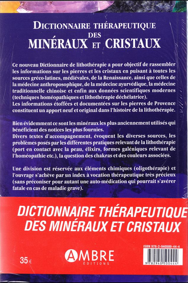 Dictionnaire thérapeutique des minéraux et des cristaux