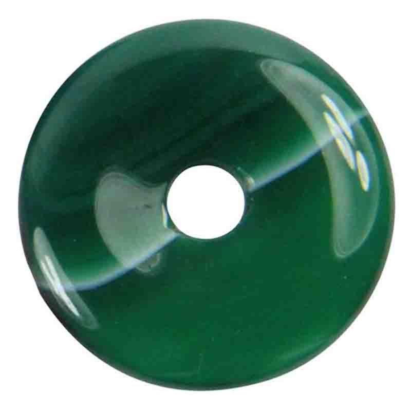 Donut ou PI Chinois agate teintée verte (4cm)