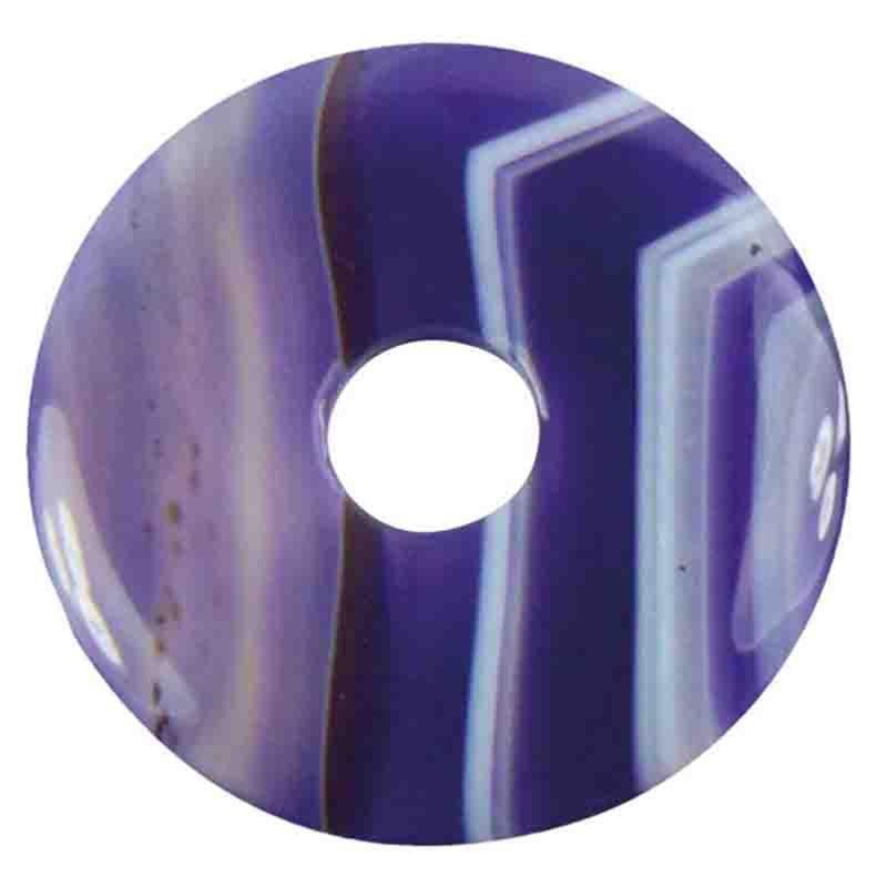 Donut ou PI Chinois agate teintée violette (4cm)