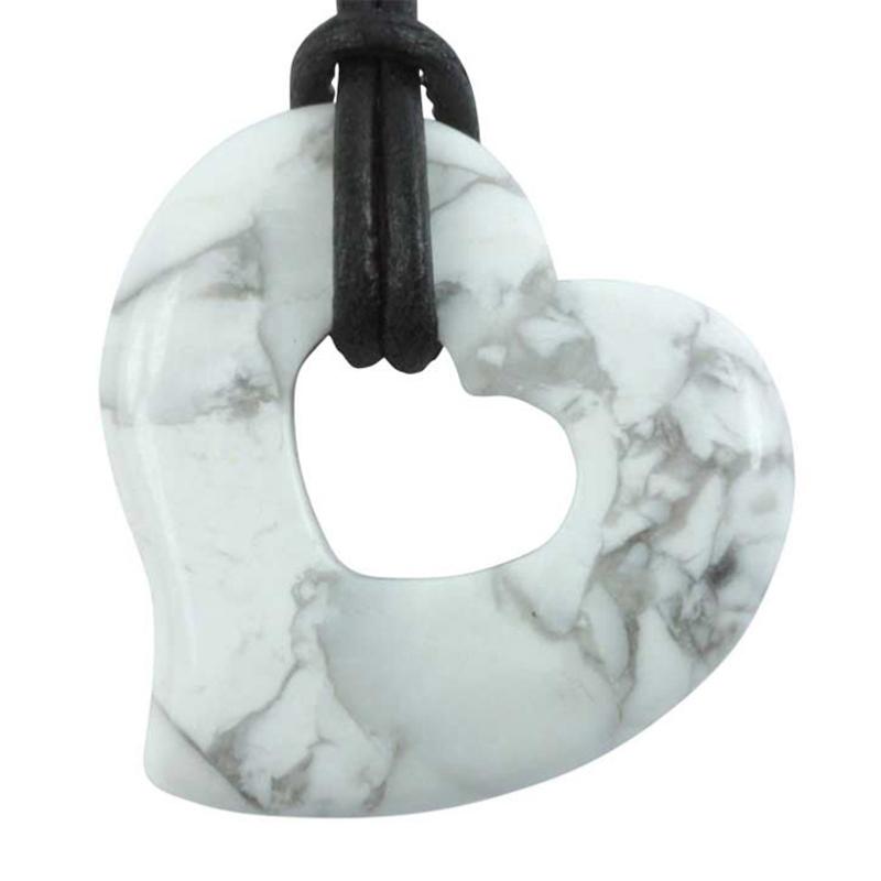 Donut coeur 30mm howlite Zimbabwe A