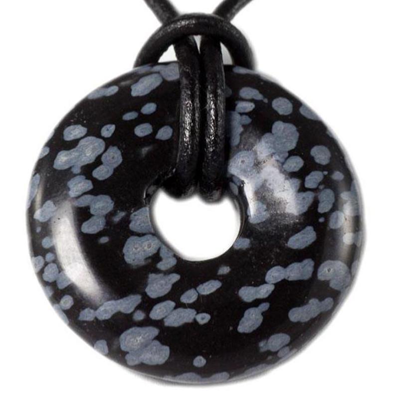 Donut ou PI Chinois obsidienne neige (2cm)