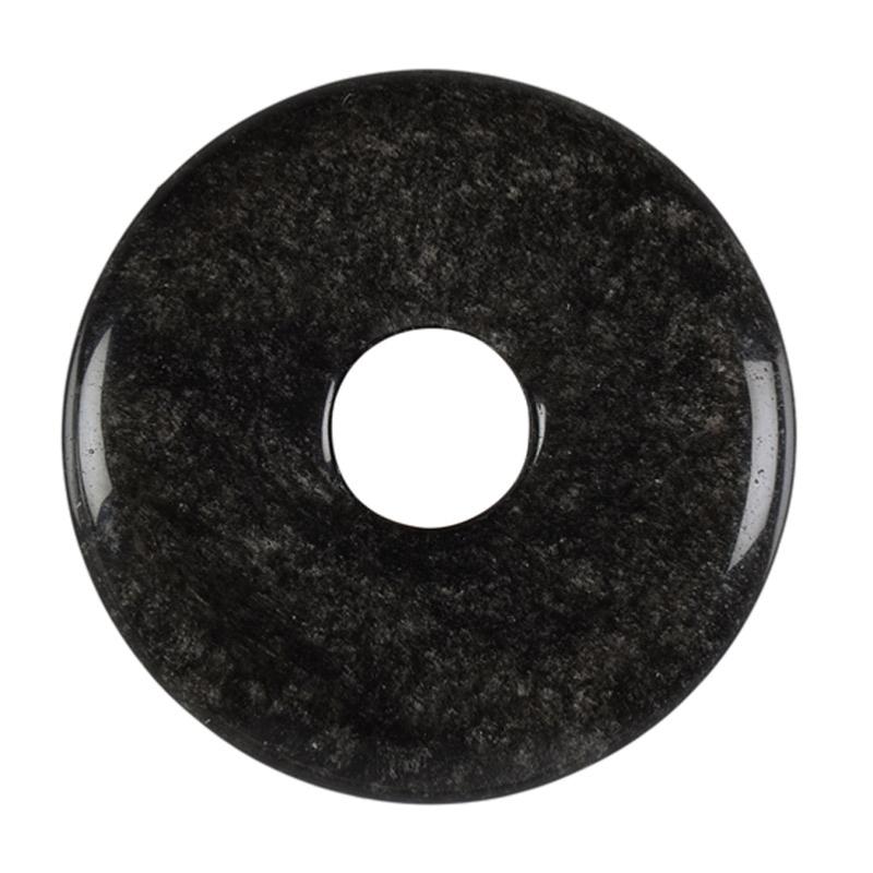 Donut ou PI Chinois obsidienne argentée (4cm)