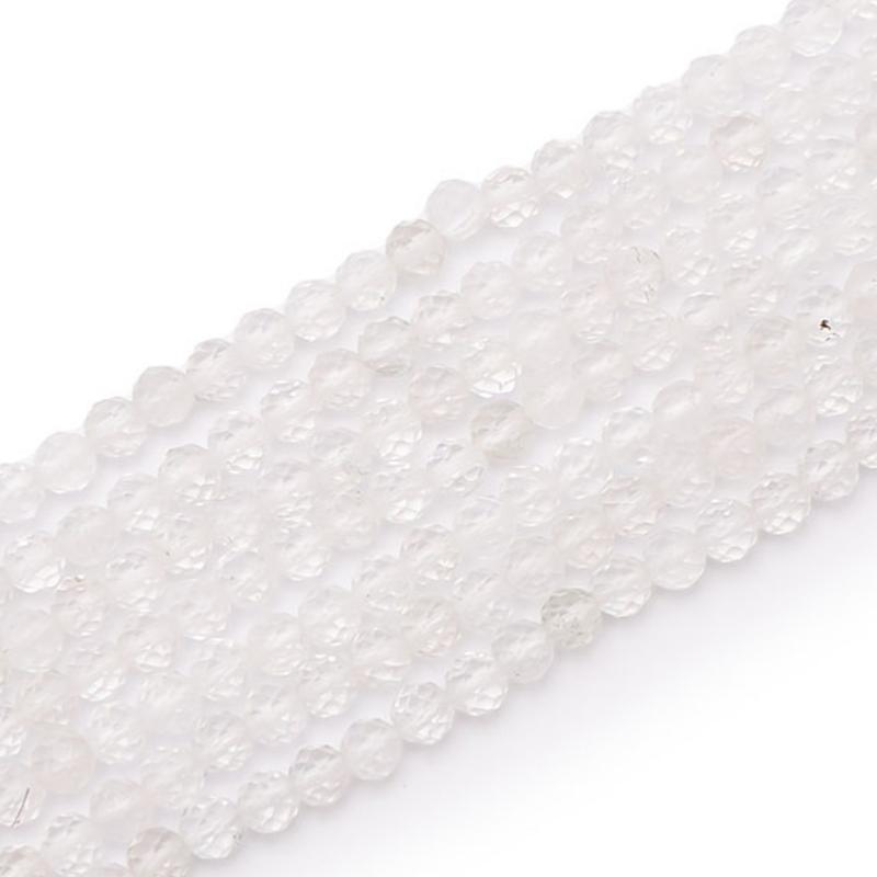 Fil cristal de roche Brésil AA perles facettées 3-4mm