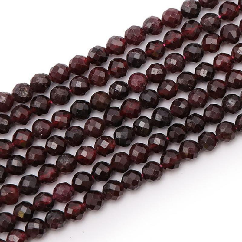 Fil grenat rouge almandin Pakistan AA perles facettées 3-4mm