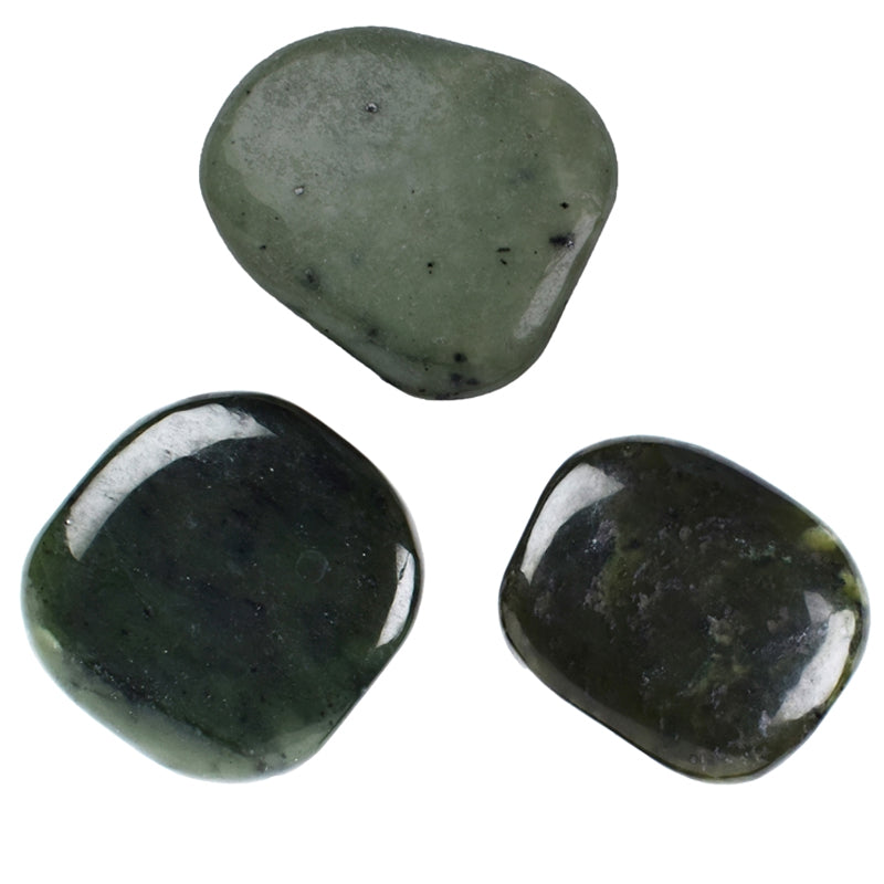 Green jade pebble from Canada (nephrite jade) A