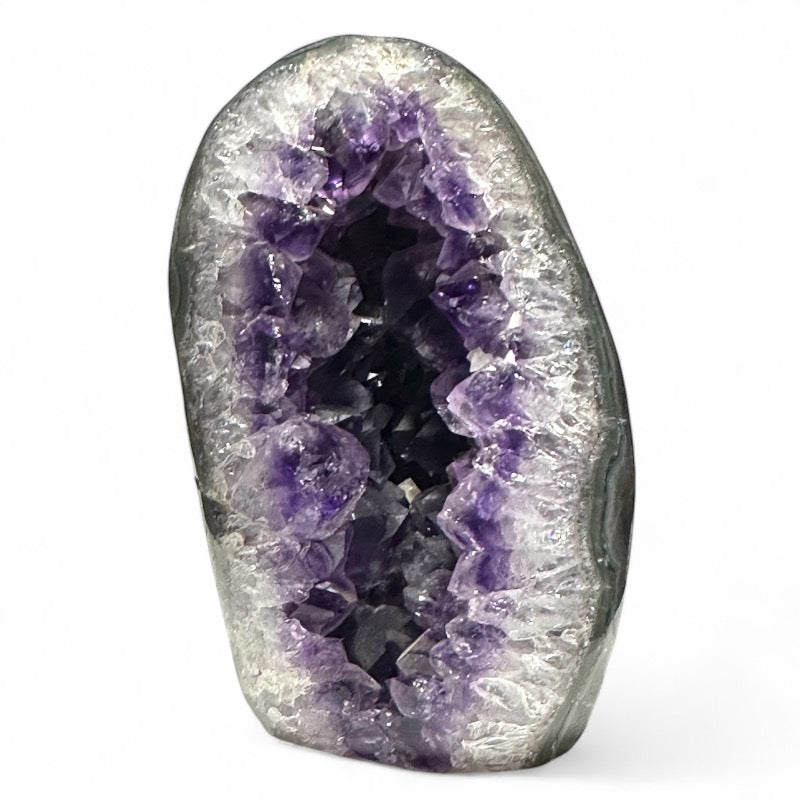 Amethyst geode Uruguay polished edges AAA -1385g