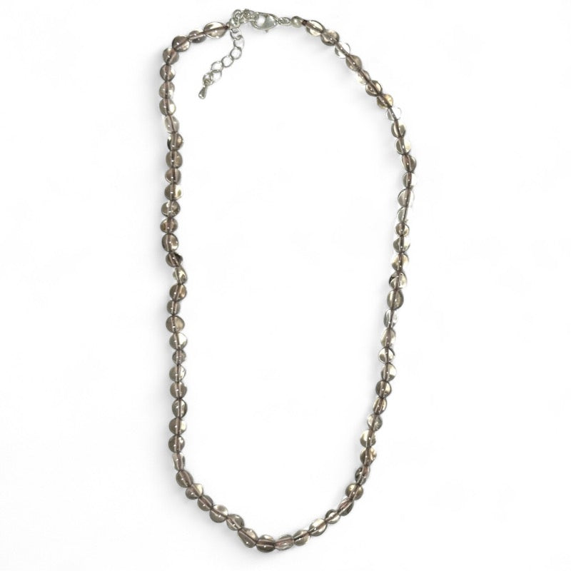 Smoky quartz necklace USA AA (grains 6-7mm) - 43-45cm