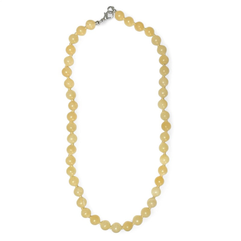 Collier calcite orange Mexique A (boules 8mm) - 45cm