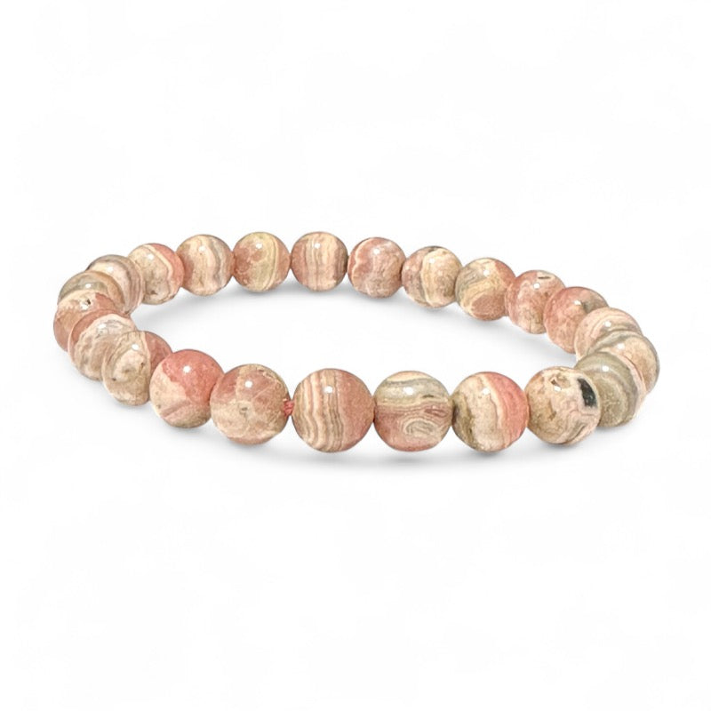 Argentinian rhodochrosite bracelet A+ (7.5-8.5mm balls)