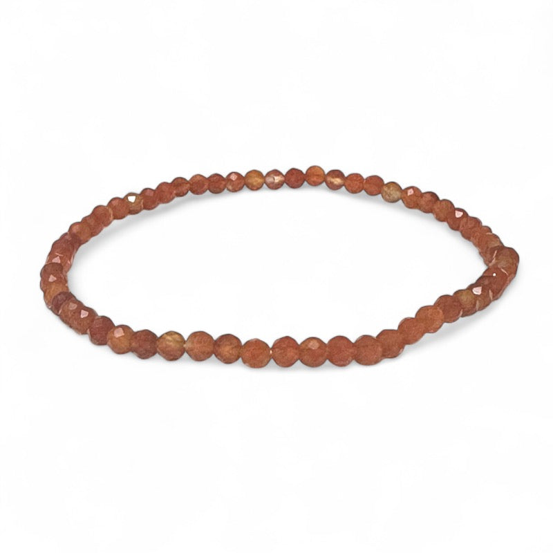 Carnelian bracelet Brazil A (faceted beads 2-3mm)