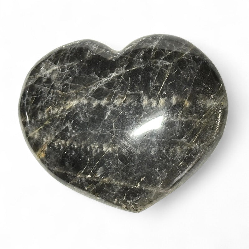 Black moonstone heart Madagascar A+ 70-80mm