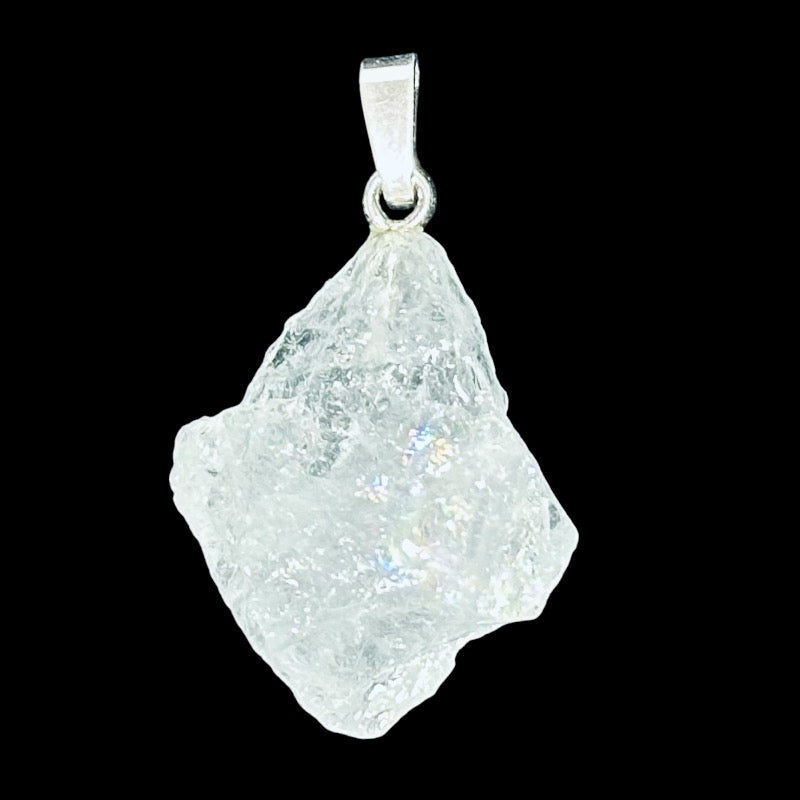 Aquamarine pendant Pakistan A raw silver loop 925