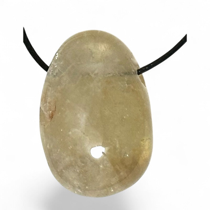 Congo Un colgante de citrino natural (piedra agujereada) + cordón