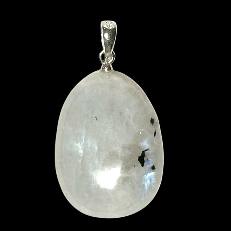 Rainbow moonstone pendant (peristerite) India With 925 silver buckle