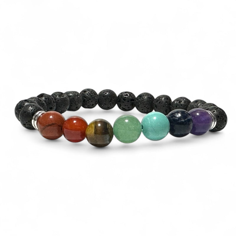 7 chakras and lava stone bracelet