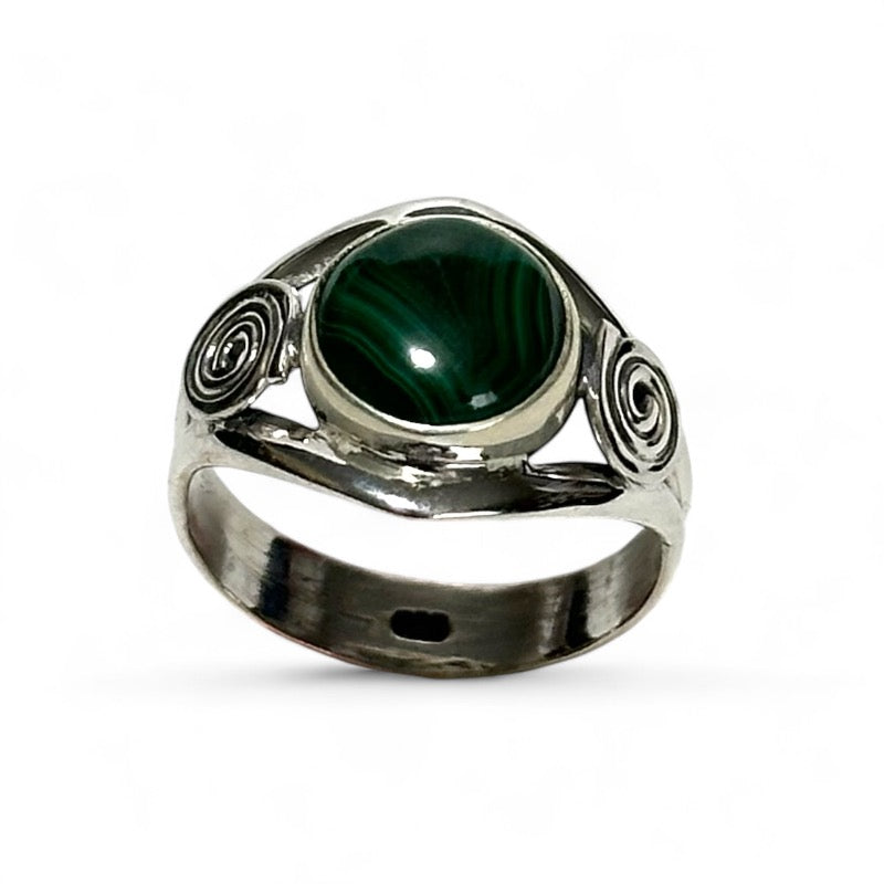 Bague malachite Congo AA argent 925