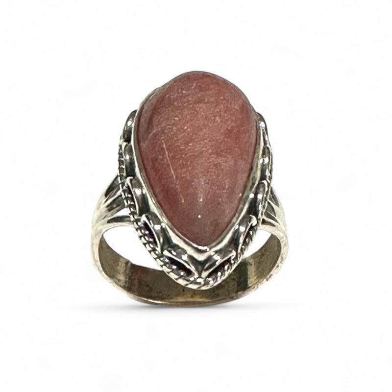 925 silver rose quartz ring