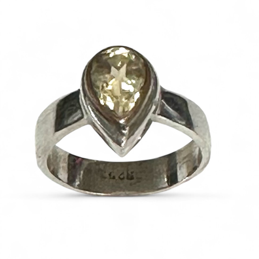 Anillo de citrino natural Brasil AA plata 925 - Talla 54