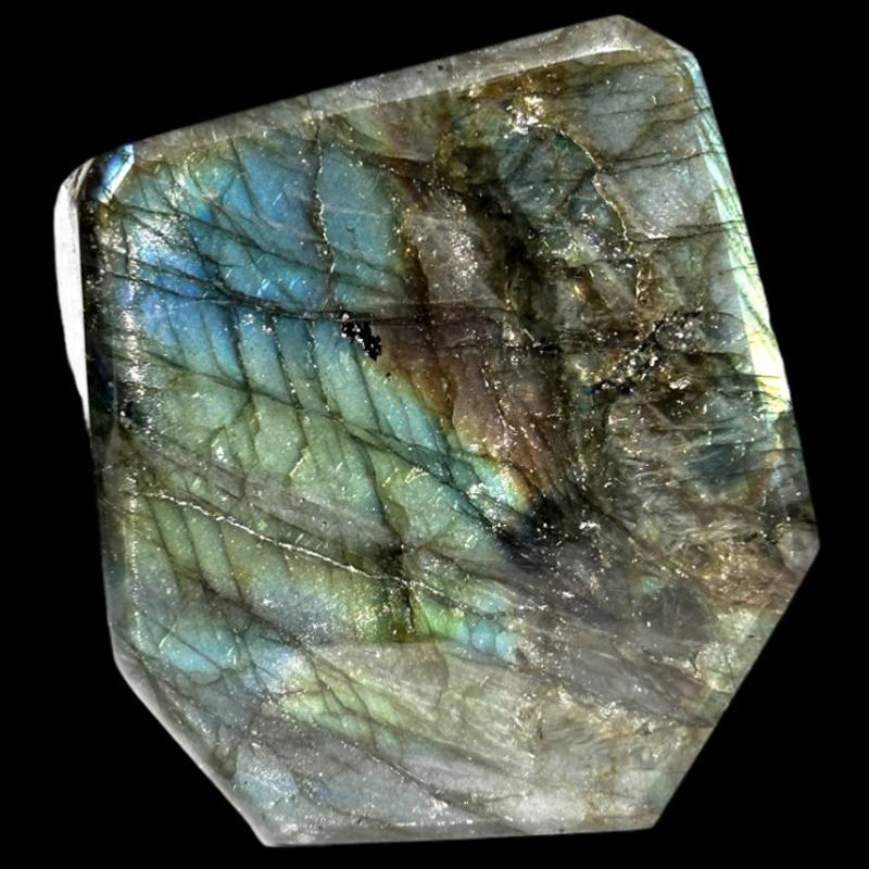 Labradorite taillée et polie sur toutes faces - 417g