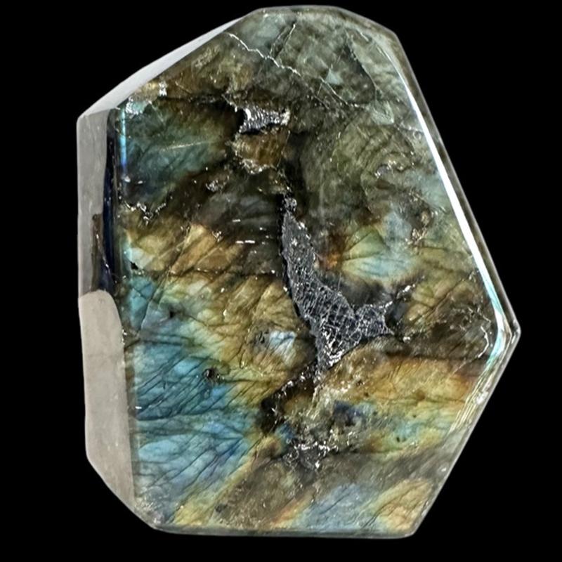 Labradorite taillée et polie sur toutes faces - 406g