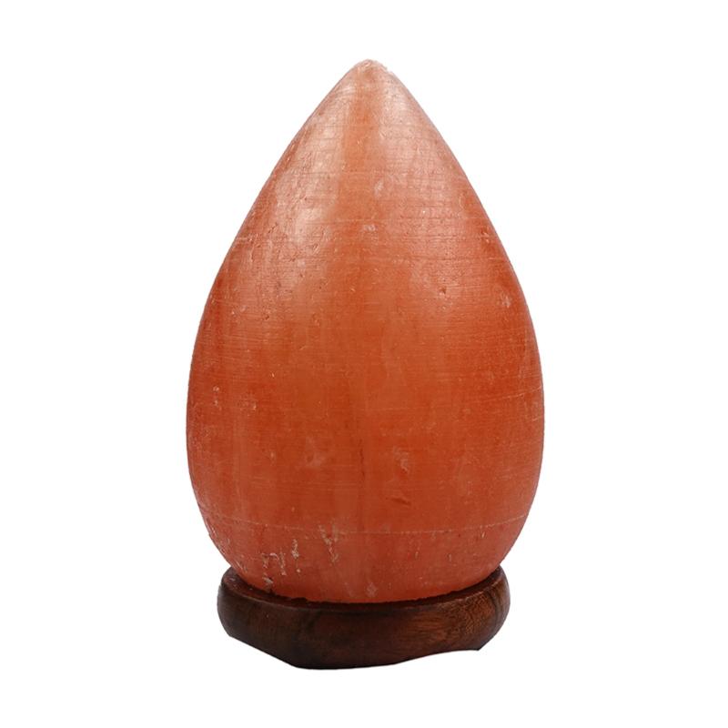 Lampe de sel Himalaya naturel &quot;Goutte&quot; 19cm avec base en bois (2,9kg)