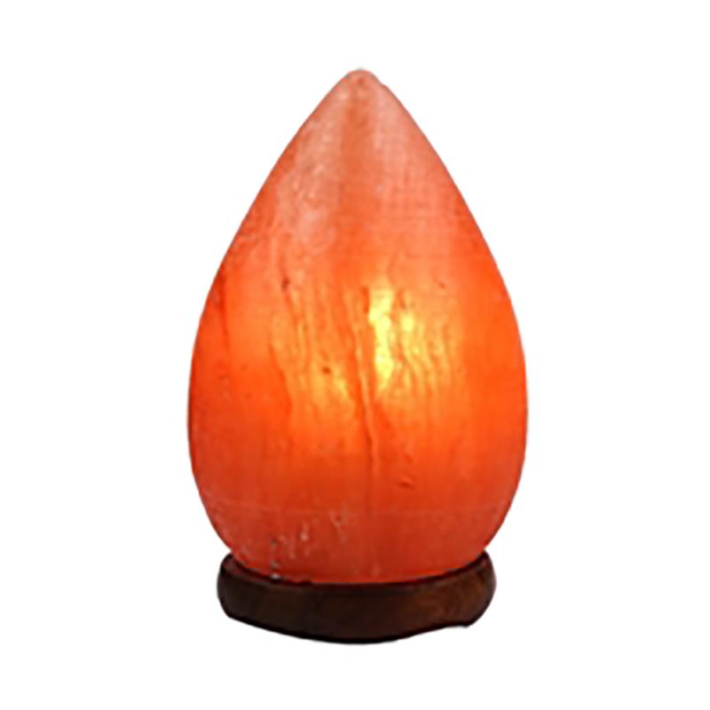 Lampe de sel Himalaya naturel &quot;Goutte&quot; 19cm avec base en bois (2,9kg)