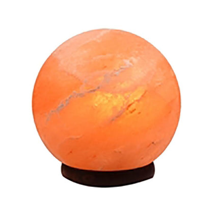 Lampe de sel Himalaya naturel &quot;Sphère&quot; 15cm sur base en bois (3,5kg)