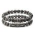 Lot de 2 bracelet labradorite grise (boules 8mm) et Zircon