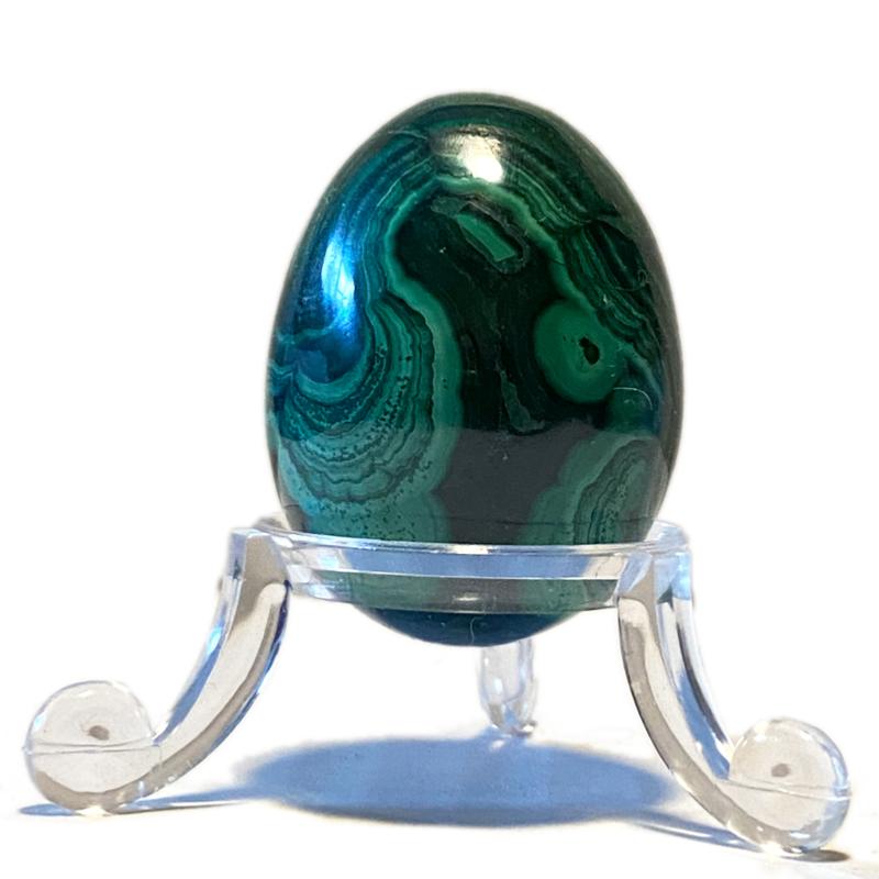 Oeuf malachite 40mm - &quot;Pièce unique&quot;