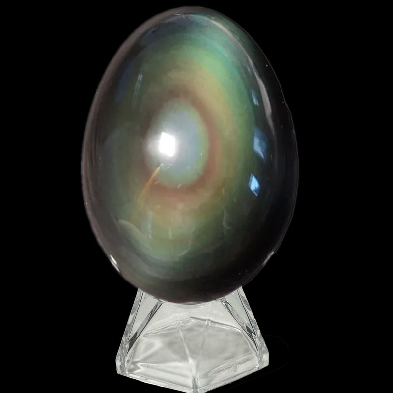 Obsidian egg celestial eye Mexico A - 50mm