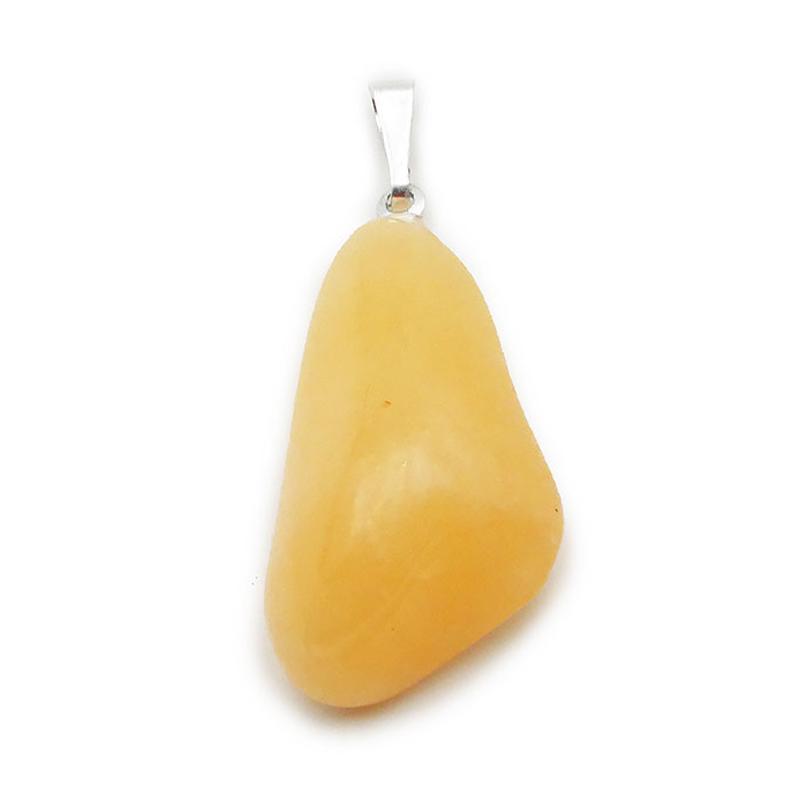 Pendentif calcite jaune Mexique A (pierre roulée)