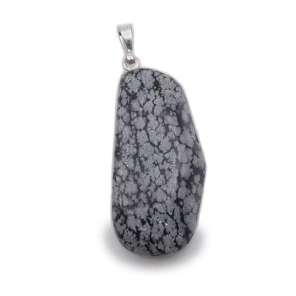 Pendentif obsidienne neige Mexique A (pierre roulée)