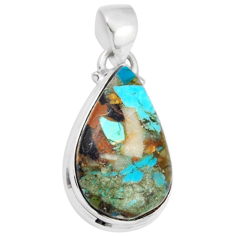 Pendentif turquoise Royston Nevada AA argent 925