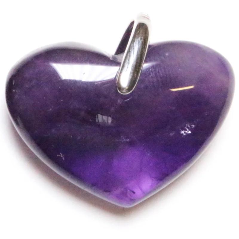 Pendentif coeur améthyste Brésil AA (20-25mm)