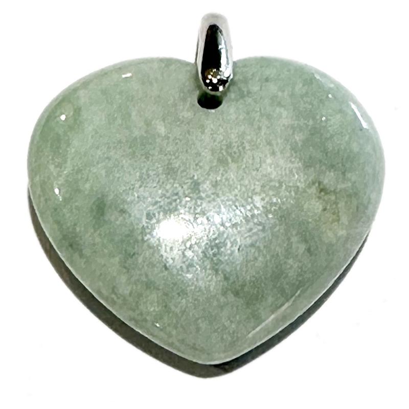 Pendentif coeur jade de Birmanie AA (25mm)