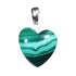 Pendentif coeur malachite Congo A boucle argent 925