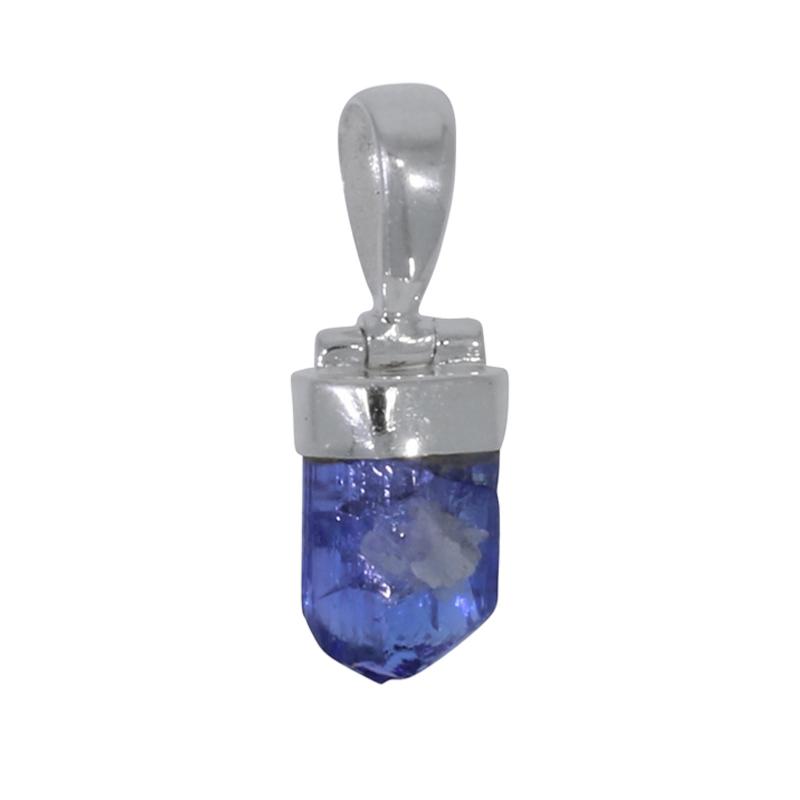 Pendentif tanzanite cristalisée argent 925