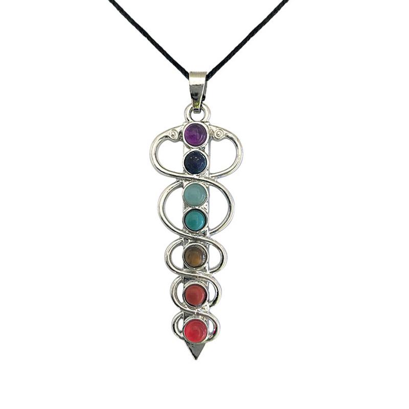 Pendentif 7 chakras + cordon