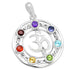 Pendentif 7 chakras cercle de vie Om argent 925