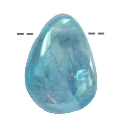 Pendentif aqua aura A (pierre trouée) + cordon