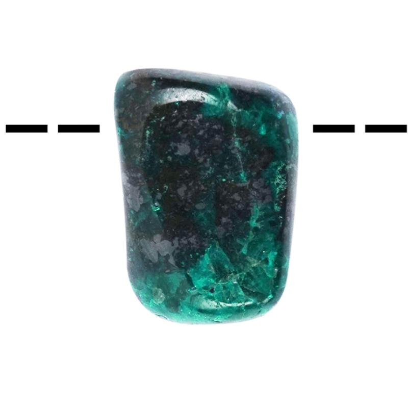 Pendentif dioptase Namibie A (pierre trouée) + cordon