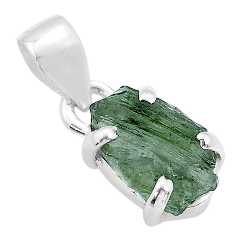 Pendentif moldavite argent 925 AA