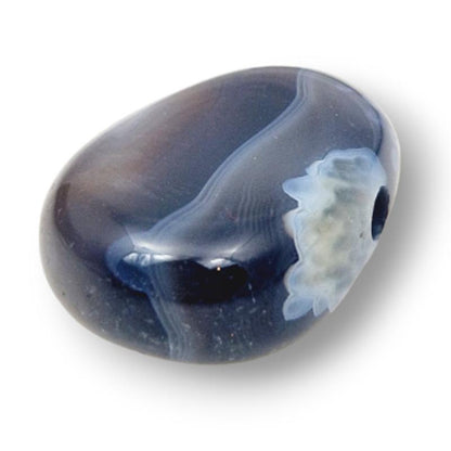 Pendentif agate Botswana A (pierre trouée) + cordon