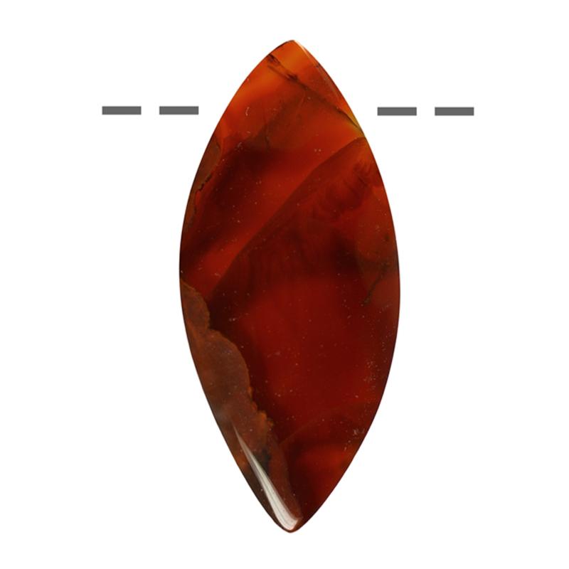 Pendentif agate Condor A marquise (pierre trouée) + cordon