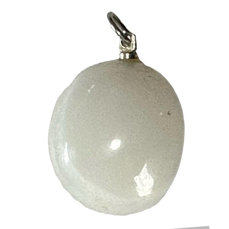 Pendentif agate blanche Inde A (pierre roulée)