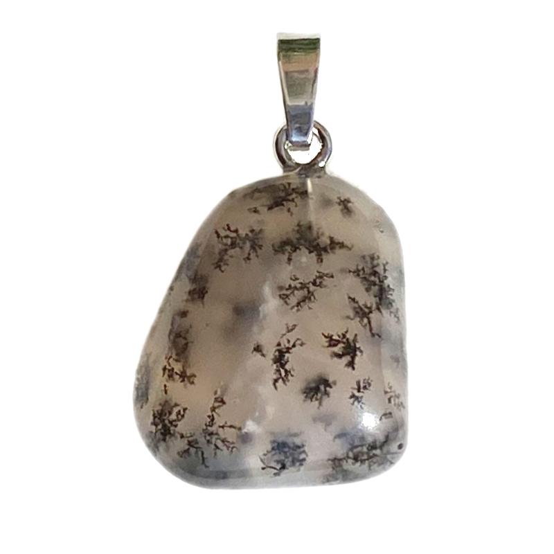 Pendentif agate dentrite Turquie A boucle argent 925