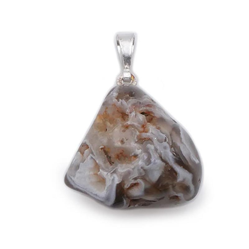 Pendentif agate plume Brésil A (pierre roulée)