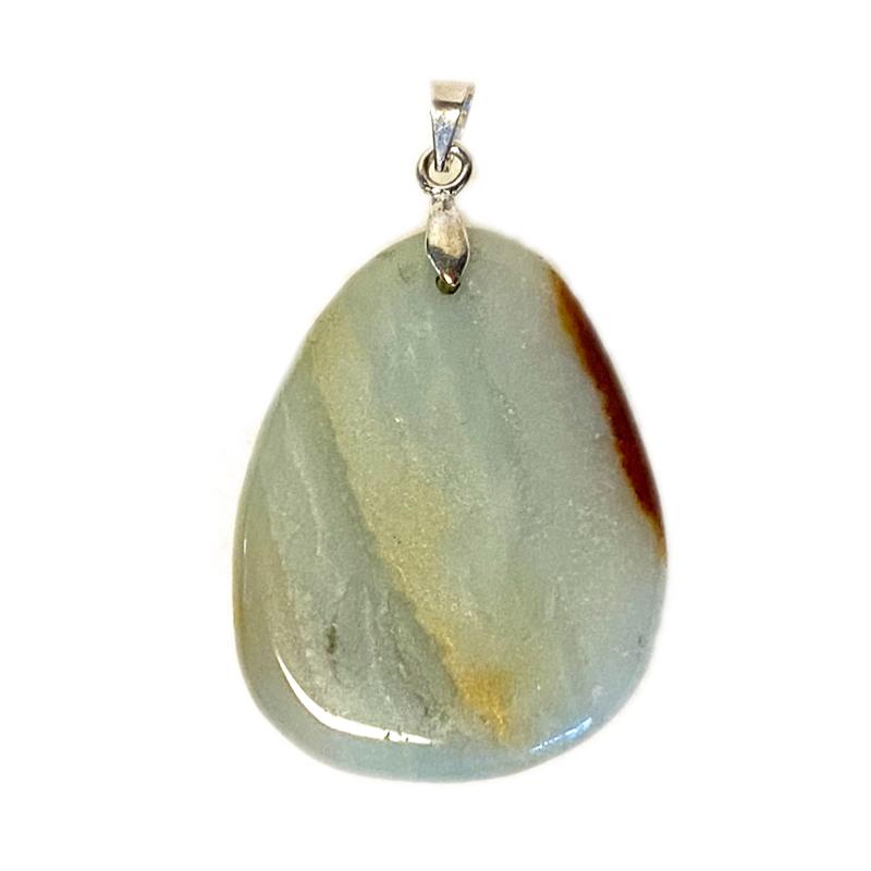 Pendentif amazonite Chine A (pierre plate)